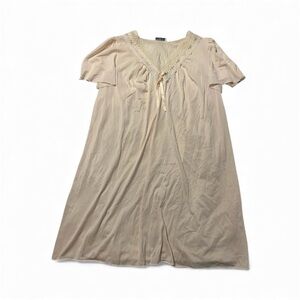 Vanity Fair Vintage Women's light pink lace  Flutter Sleeve Nightgown‎ Dress L